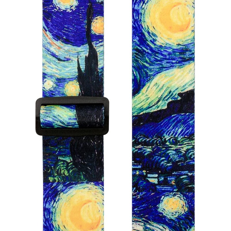 BestSounds Van Gogh Starry Night Guitar Strap Includes Strap Button & 2 Strap Locks, Adjustable Guitar Shoulder Strap For Bass, Electric & Acoustic Guitar, Best Gift for Men Women Guitarist - Image 4